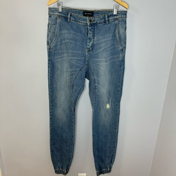 Zanerobe Slingshot Denimo Jogger Pants Tapper Men's 34x34 Stretch Casual - Picture 2 of 11